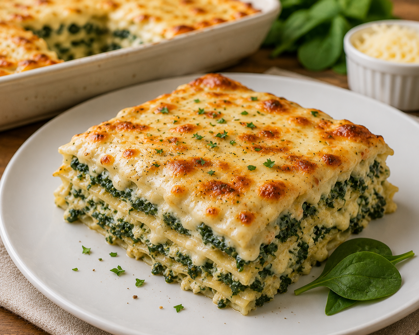 Lasagne aux épinards et 3 fromages