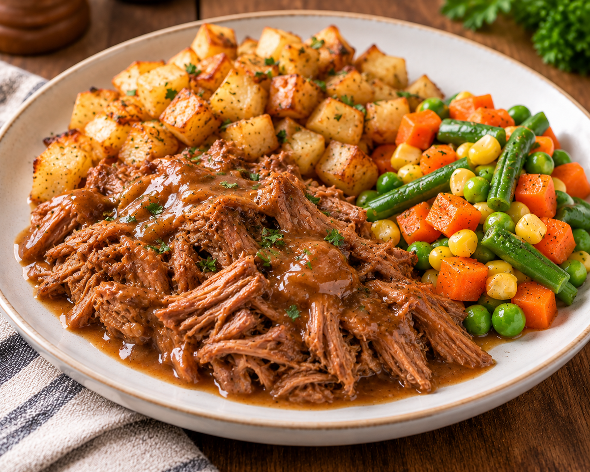 Porc effiloché sauce brune