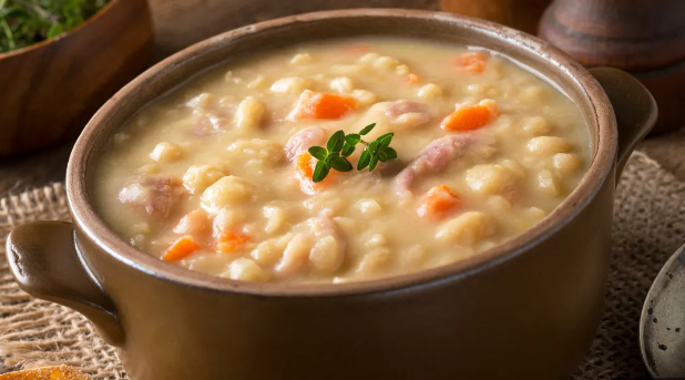 Soupe aux pois et jambon