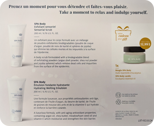 CLINIQUE DE BEAUTÉ IMPULSION  -  Coffret Spa Body (Valeur de 125$)