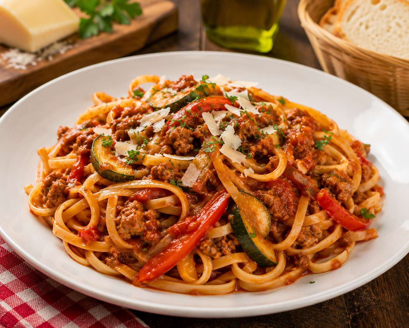 Linguine sauce italienne au porc